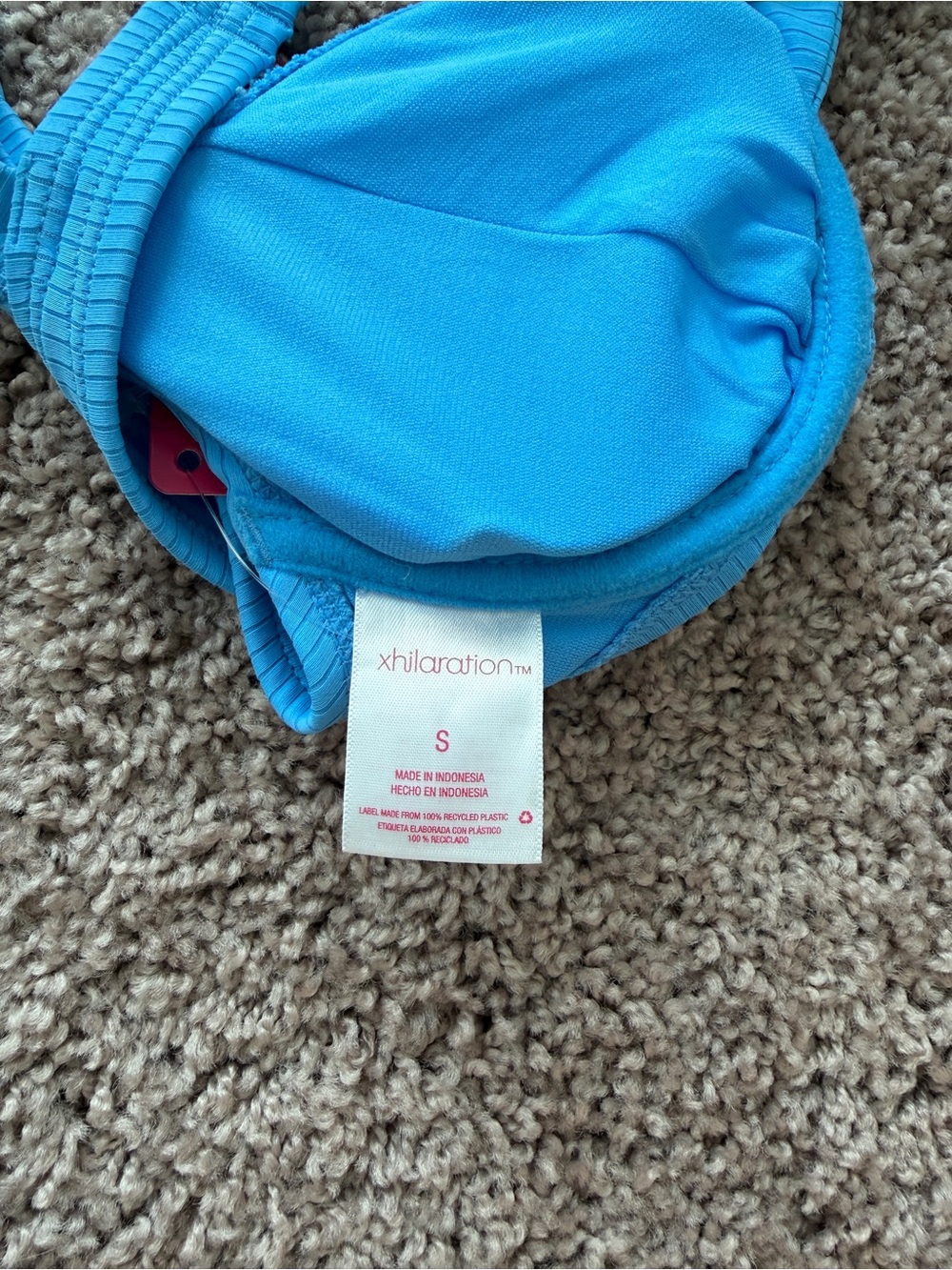 Xhilaration Bright Blue Ribbed Bikini Top - Picture 4 of 4